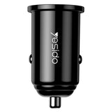 Incarcator auto Yesido Incarcator auto (Y38), USB, QC3.0, FCP, AFC, 18W, 3A, negru