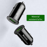 Incarcator auto Yesido Incarcator auto (Y38), USB, QC3.0, FCP, AFC, 18W, 3A, negru