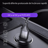 Incarcator auto Yesido Incarcator auto (Y38), USB, QC3.0, FCP, AFC, 18W, 3A, negru