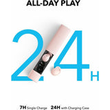 Casti wireless Anker SoundCore A30i (A3958G51), Bluetooth 5.4, ANC, IP54, cu Microfon, roz