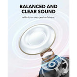 Casti wireless Anker SoundCore A30i (A3958G51), Bluetooth 5.4, ANC, IP54, cu Microfon, roz