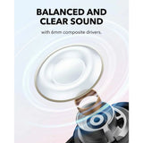 Casti wireless Anker SoundCore A30i (A3958G11), Bluetooth 5.4, ANC, IP54, cu Microfon, negru