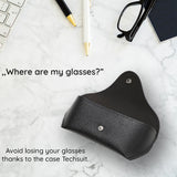 Techsuit Glasses Case (ETOB1), Eco Leather, 167 x 70 x 40mm, Negru