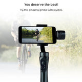Gimbal Techsuit Phone Gimbal (H4), cu 3 Axis Handheld, Joystick, Micro-USB, 6.1inch Max, Aliaj aluminiu, 2200mAh, negru