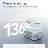 Husa casti pentru AirPods Pro 1/2, ESR, Cyber Magnetic Lock Case Halolock, alb