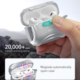 Husa casti pentru AirPods Pro 1/2, ESR, Cyber Magnetic Lock Case Halolock, alb