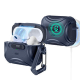 Husa casti pentru AirPods Pro 1/2, ESR, Cyber Magnetic Lock Case Halolock, alb