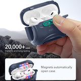 Husa casti pentru AirPods Pro 1/2, ESR, Cyber Magnetic Lock Case Halolock, alb