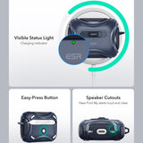 Husa casti pentru AirPods Pro 1/2, ESR, Cyber Magnetic Lock Case Halolock, alb