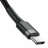 Cablu Baseus de date Cafule (Catklf-HG1), Type-C to Type-C, 60W Flash Charging, 20V, 3A, 2m, negru;gri