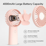 JisuLife Premium portabil Mini Fan Life6 (FA20X), USB-C reincarcabil, 3 Wind Speeds, 4000mAh, Alb