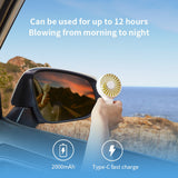JisuLife Premium portabil Mini Fan Life1 (FA20), USB-C reincarcabil, 3 Wind Speeds, 2000mAh, Alb