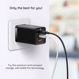 Incarcator retea Baseus GaN5 Pro (CCGP120202), Type-C Cable Included, Incarcare rapida, 2xType-C, USB, 65W, 100W, 1m, alb