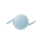 Cablu Baseus de date Free2Pull Mini (P10364500311-01), Type-C to Type-C, 60W, 1m, Retractabil, albastru