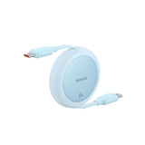 Cablu Baseus de date Free2Pull Mini (P10364500311-01), Type-C to Type-C, 60W, 1m, Retractabil, albastru