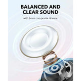 Casti wireless Anker SoundCore A30i (A3958G31), Bluetooth 5.4, ANC, IP54, cu Microfon, albastru