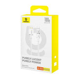 Cablu Baseus de date Gem (P10373002211-00), USB to Type-C, Super Incarcare rapida 100W, 1m, alb