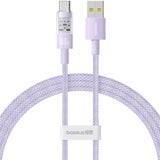 Cablu Baseus de date Gem (P10373002511-00), USB to Type-C, Super Incarcare rapida 100W, 1m, mov