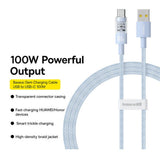 Cablu Baseus de date Gem (P10373002311-00), USB to Type-C, Super Incarcare rapida 100W, 1m, albastru
