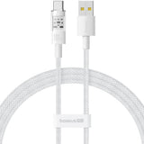 Cablu Baseus de date Gem (P10373002211-01), USB to Type-C, Super Incarcare rapida 100W, 2m, alb