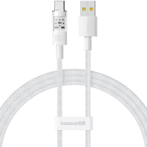 Cablu Baseus de date Gem (P10373002211-01), USB to Type-C, Super Incarcare rapida 100W, 2m, alb
