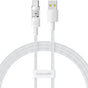Cablu Baseus de date Gem (P10373002211-01), USB to Type-C, Super Incarcare rapida 100W, 2m, alb