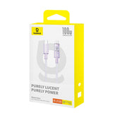 Cablu Baseus de date Gem (P10373000511-00), Type-C to Type-C, Super Incarcare rapida 100W, 1m, mov