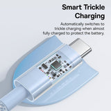 Cablu Baseus de date Gem (P10373000311-01), Type-C to Type-C, Super Incarcare rapida 100W, 2m, albastru