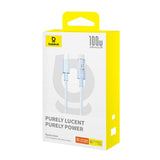 Cablu Baseus de date Gem (P10373000311-00), Type-C to Type-C, Super Incarcare rapida 100W, 1m, albastru