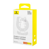 Cablu Baseus de date Gem (P10373000211-00), Type-C to Type-C, Super Incarcare rapida 100W, 1m, alb