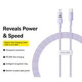 Cablu Baseus de date Gem (P10373001511-00), USB-C to Lightning, Incarcare rapida 20W, 1m, mov