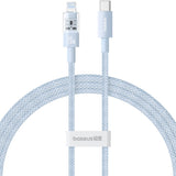 Cablu Baseus de date Gem (P10373001311-00), USB-C to Lightning, Incarcare rapida 20W, 1m, albastru