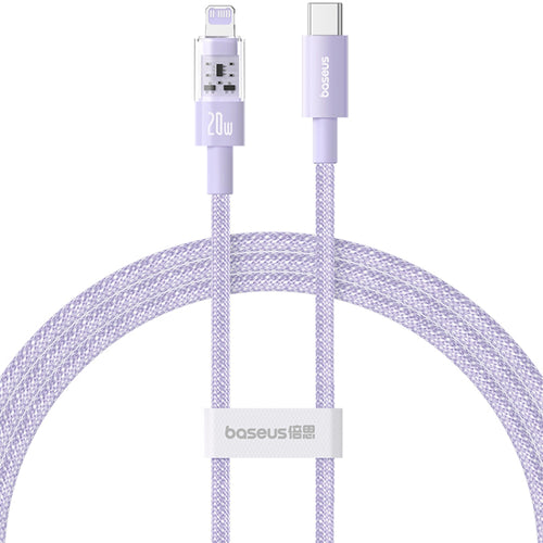 Cablu Baseus de date Gem (P10373001511-01), USB-C to Lightning, Incarcare rapida 20W, 2m, mov