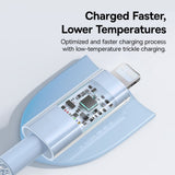 Cablu Baseus de date Gem (P10373001311-01), USB-C to Lightning, Incarcare rapida 20W, 2m, albastru