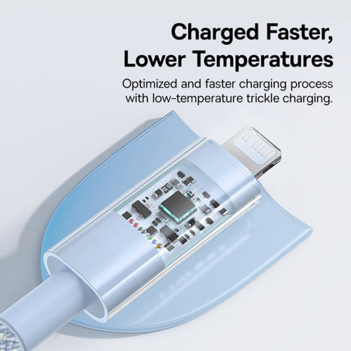 Cablu Baseus de date Gem (P10373001311-01), USB-C to Lightning, Incarcare rapida 20W, 2m, albastru
