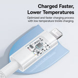 Cablu Baseus de date Gem (P10373001211-01), USB-C to Lightning, Incarcare rapida 20W, 2m, alb