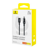 Cablu Baseus de date Gem (P10373001111-01), USB-C to Lightning, Incarcare rapida 20W, 2m, negru