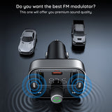 Modulator FM Baseus si Incarcator auto S-09 Pro (C10762200113-00), 2x USB, Type-C, Bluetooth 5.3, Afisaj digital, negru