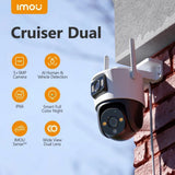 Camera de supraveghere Imou Outdoor Camera Cruiser Dual (IPC-S7XP-10M0WED-0360B), 10MP, Two-way Talk, Human Detection, Night Vision, IP66, alb