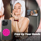 Suport de birou Techsuit Suport telefon (SC-CUP), Suction Pad pentru Selfies, Silicon, Adhesive Mount, Round Shape, bleu