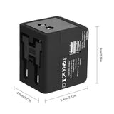 Adaptor pentru Calatorie Techsuit (HHT148), PD20W, QC, USB, Type-C, EU, UK, AUS, US, Negru