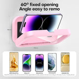 Suport de birou Techsuit Suport telefon (LC-999), Wall Box Case, Anti-Fog, Retractabil, Reglabil, Rezistent la apa, pentru 4-7 Phones, alb