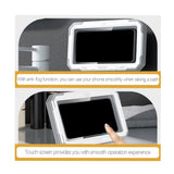 Suport de birou Techsuit Suport telefon (LC-888), Wall Box Case, Anti-Fog, cu Adhesive Hooks, Rezistent la apa, alb