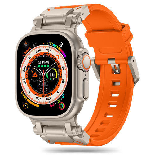 Curea pentru Apple Watch 6 44mm, Techsuit Watchband (W064), bej / portocaliu