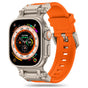 Curea pentru Apple Watch 6 44mm, Techsuit Watchband (W064), bej / portocaliu