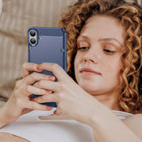 Husa pentru Nothing CMF Phone 1, Techsuit Carbon Silicone, albastru