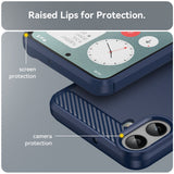 Husa pentru Nothing CMF Phone 1, Techsuit Carbon Silicone, albastru
