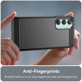 Husa pentru Samsung Galaxy M35, Techsuit Carbon Silicone, albastru