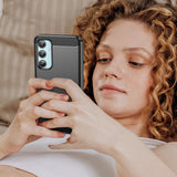 Husa pentru Samsung Galaxy M35, Techsuit Carbon Silicone, albastru