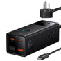 Incarcator retea Baseus PowerCombo Digital PowerStrip (PSLA020101), 3xAC, 2xUSB, 2xType-C, 65W cu Cable Type-C 100W, negru